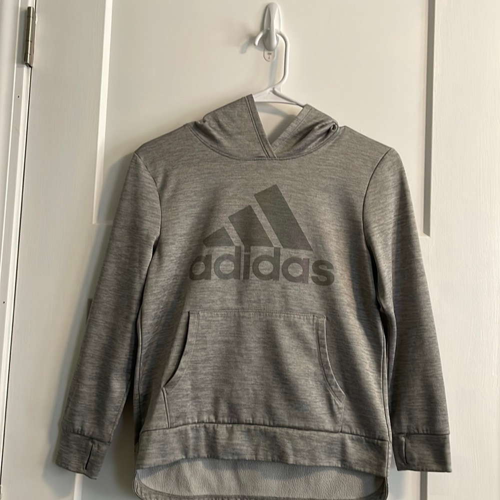 Gray adidas hoodie. Youth M 10/12